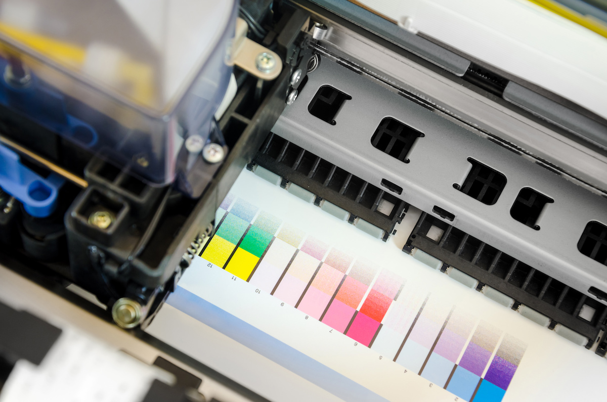 Printer inkjet print machine printing color patches for color management control